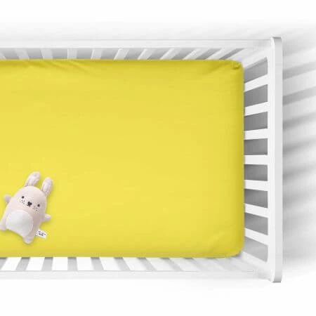 Cearceaf cu elastic din tricot, 120x60 cm, Yellow Sun, Tuxi Brands