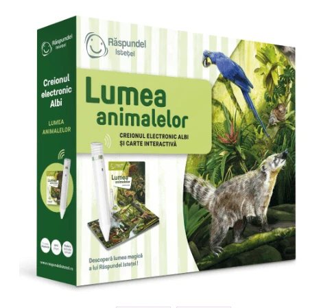 Pachet creion si carte interactiva, Lumea Animalelor, Raspundel Istetel
