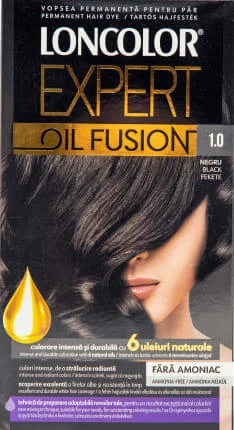 Loncolor Expert Vopsea de păr fără amoniac Oil Fusion 1.0 negru, 1 buc