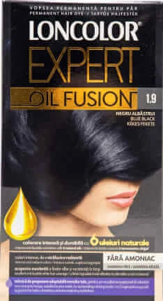 Loncolor Expert Vopsea de păr fără amoniac Oil Fusion 1.9 negru albăstrui, 1 buc