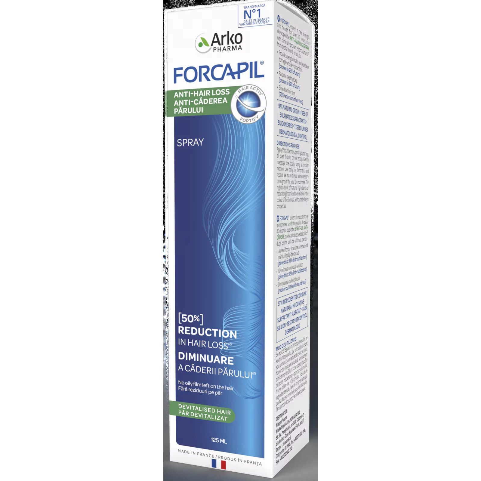 Spray împotriva căderii părului Forcapil, 125 ml, Arko Pharma
