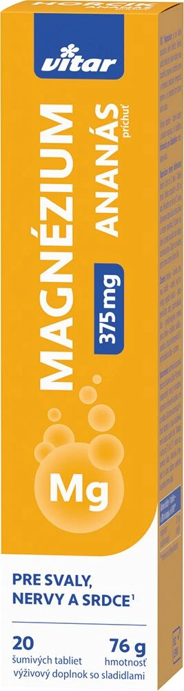 Vitar MAGNESIUM 375 mg cu aromă de ananas 20 comprimate efervescente