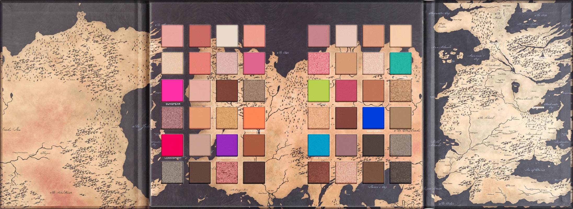 Revolution X Game of Thrones Westeros Map Palette, paletă de farduri de ochi