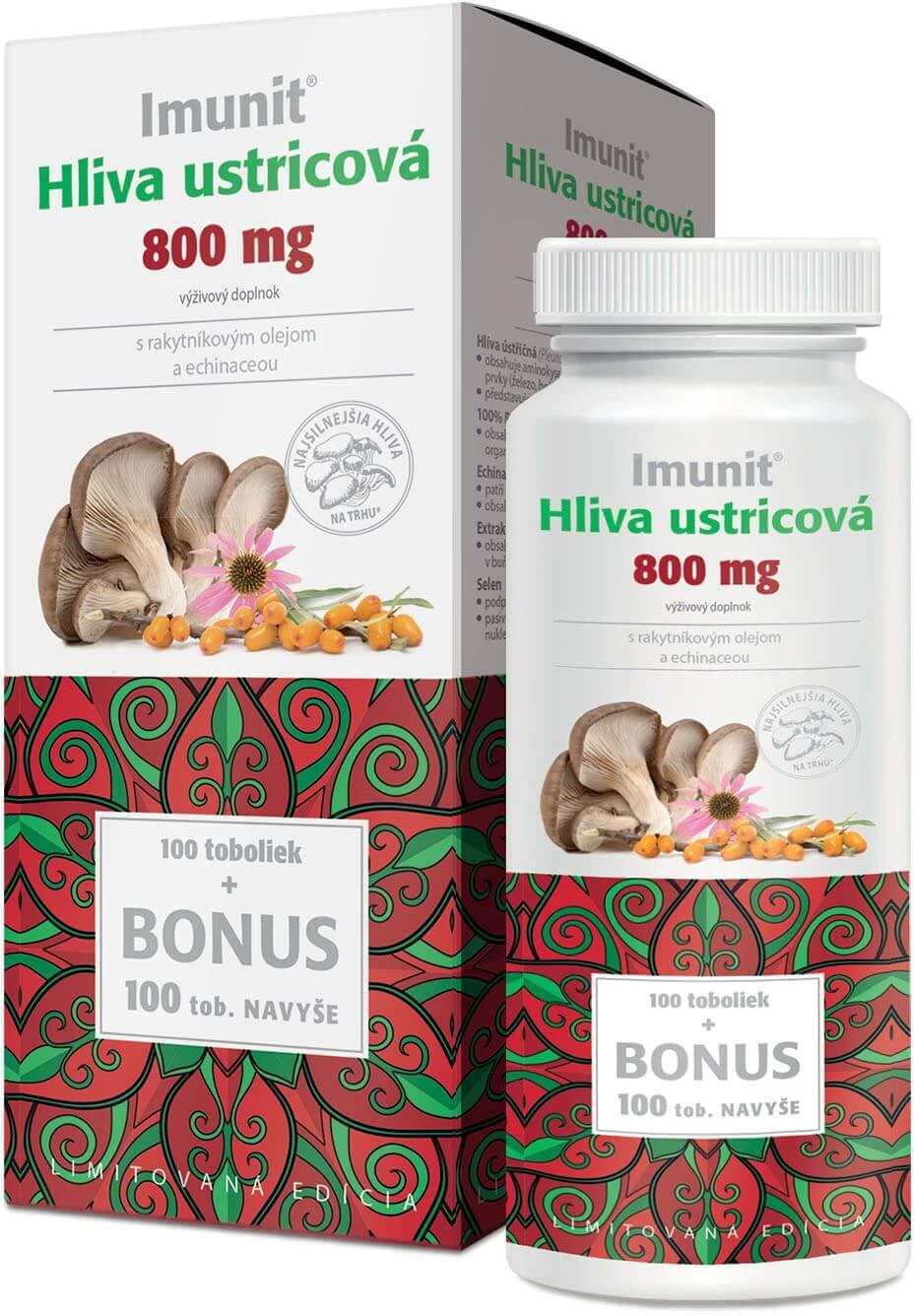 Imunit HLIVA ciupercă de stridie 800 mg cu cătină de mare. și echinacea 200 capsule