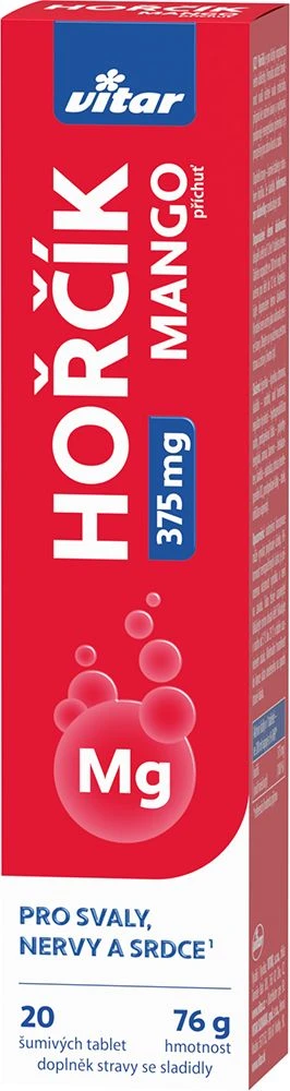 Vitar MAGNESIUM 375 mg cu aromă de mango 20 comprimate efervescente