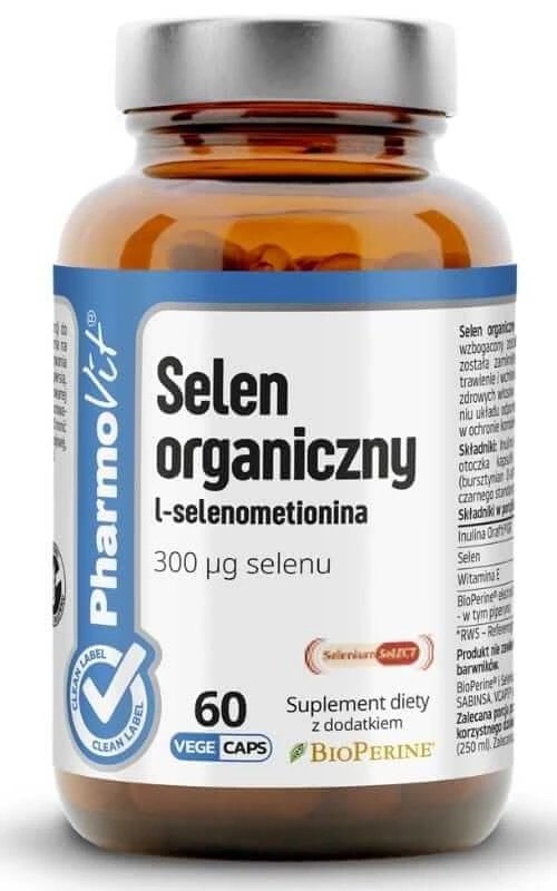 Seleniu organic L-selenometionină 60 capsule PharmoVit Clean Label