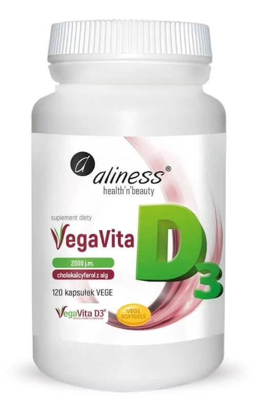 Vitamina D3 naturală cu ALG 2000j.m. 120vcaps Aliness