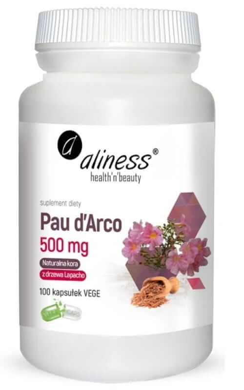 Pau d'Arco (pulbere de scoarță Lapacho) 500mg (100 capsule) Aliness