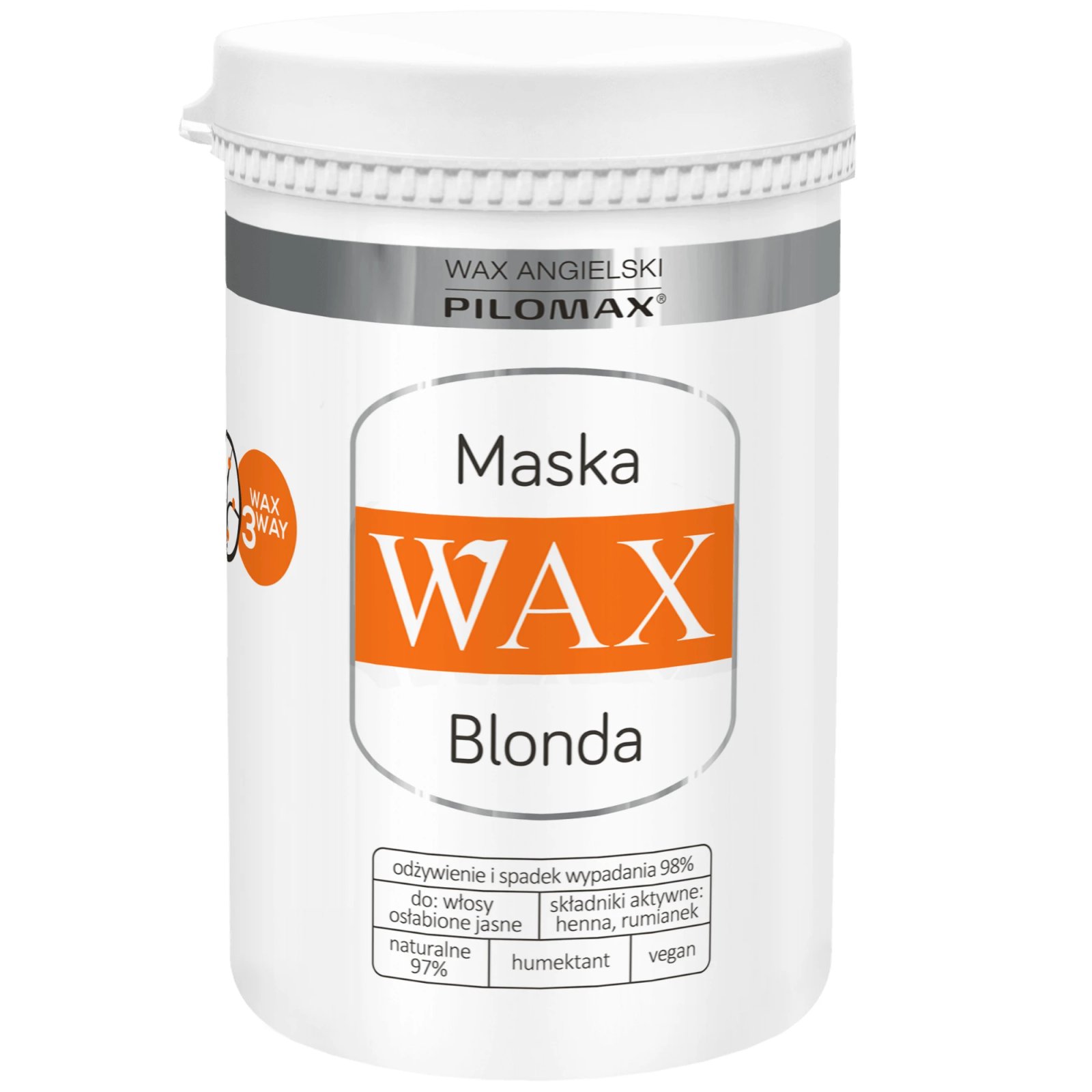 WAX Pilomax NaturClassic Blonde, Mască regenerantă pentru părul deschis, 480 ml