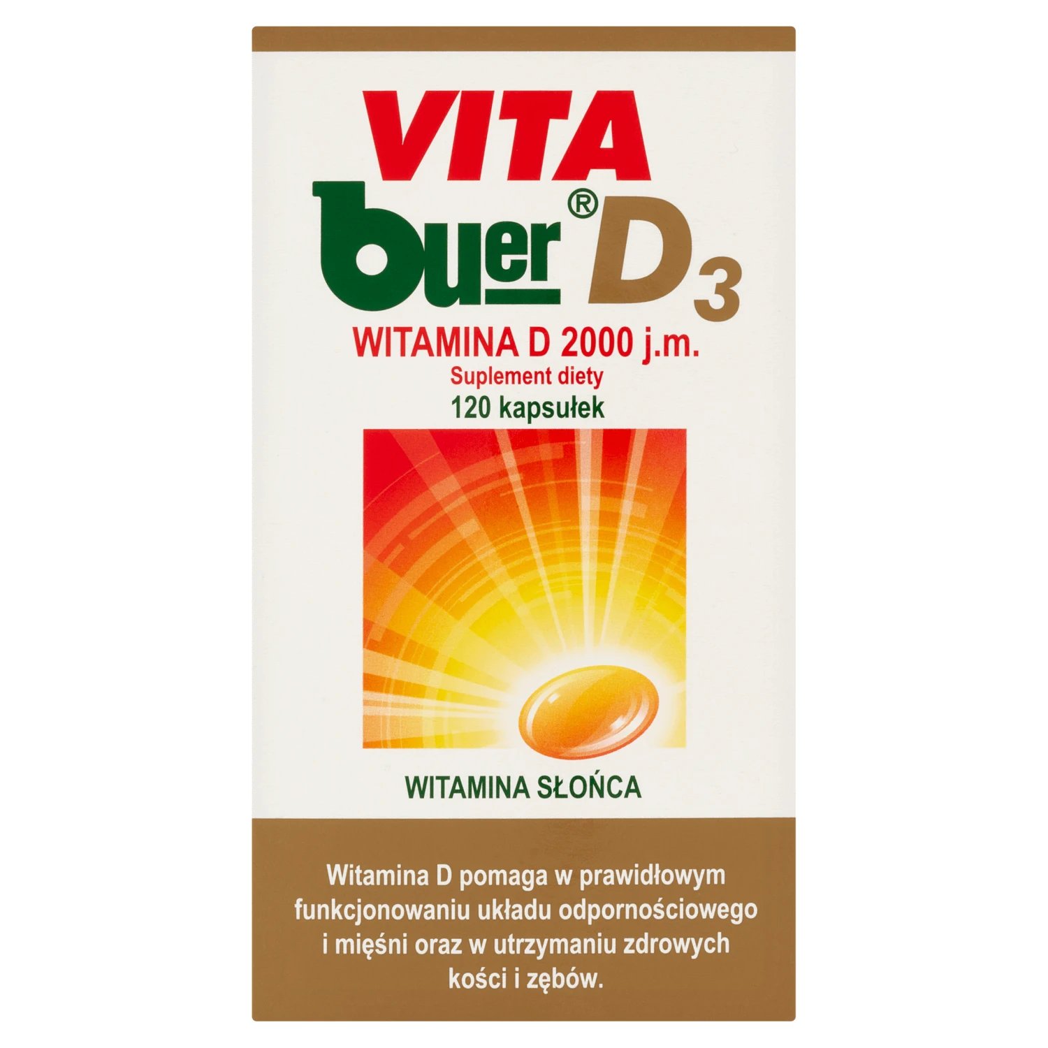 Vita Buer D3, vitamina D 2000 UI, 120 capsule