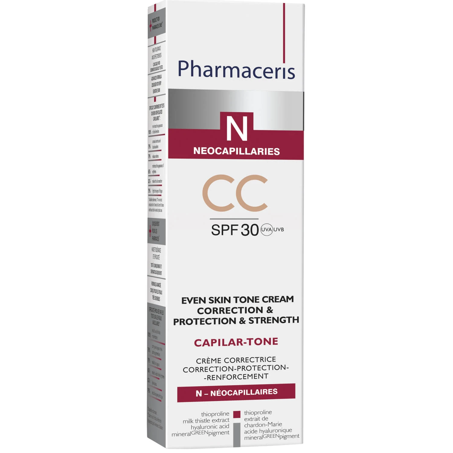 Pharmaceris N Capilar-Tone CC, Cremă tonică, ten vascularizat și hiperreactiv, SPF 30, 40 ml