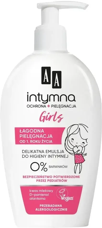AA Intimate Baby Girl, Emulsie cremoasă pentru igiena intimă de la vârsta de 1 an, 300 ml