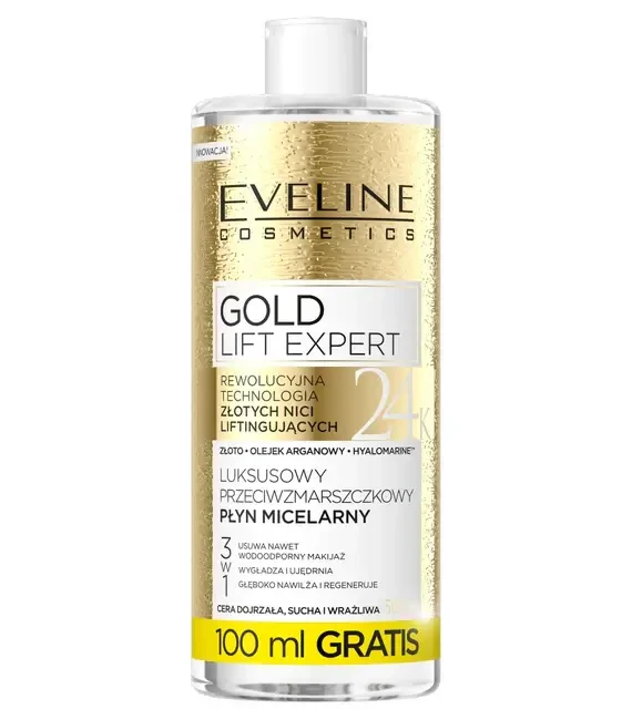 Eveline Cosmetics Gold Lift Expert, loțiune micelară antirid de lux, 500 ml