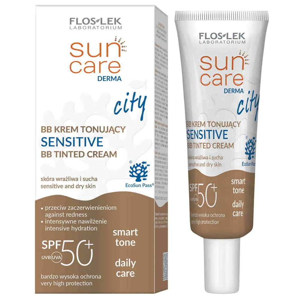 Flos-lek Sun Care Derma City, Cremă tonică BB, SPF 50+, 30 ml