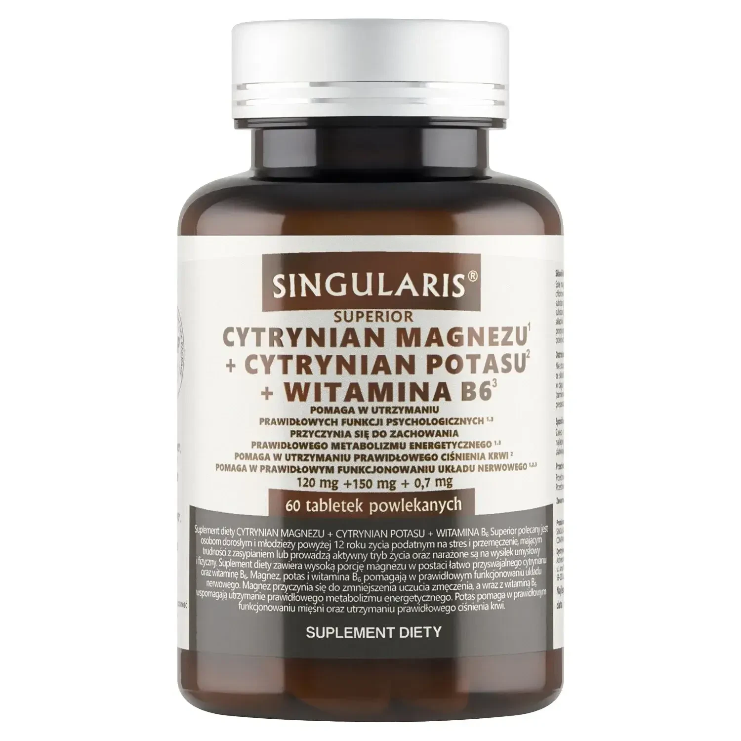 Singularis Superior Citrat de magneziu + Citrat de potasiu + Vitamina B6, 60 comprimate filmate