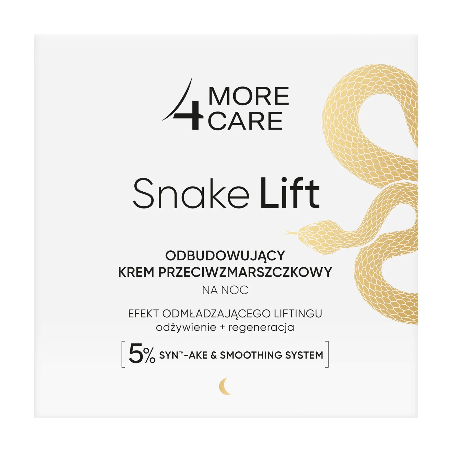 More 4 Care Snake Lift, cremă de noapte reparatoare antirid, 50 ml