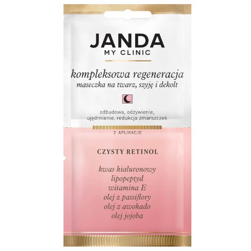 Janda My Clinic Collagen Threads, mască pentru față, gât și decolteu, Retinol pur, 8 ml