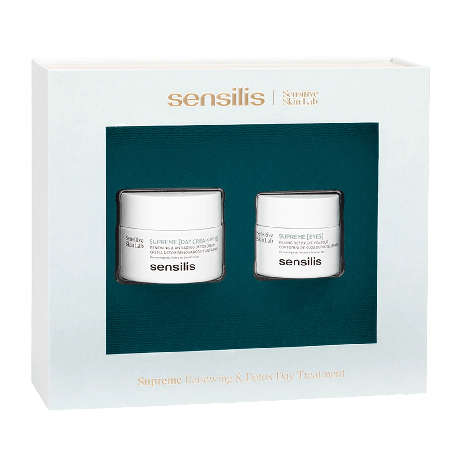 Set Sensilis Supreme Renewing&Detox, cremă de zi, SPF15, 50 ml + cremă de ochi, 25 ml