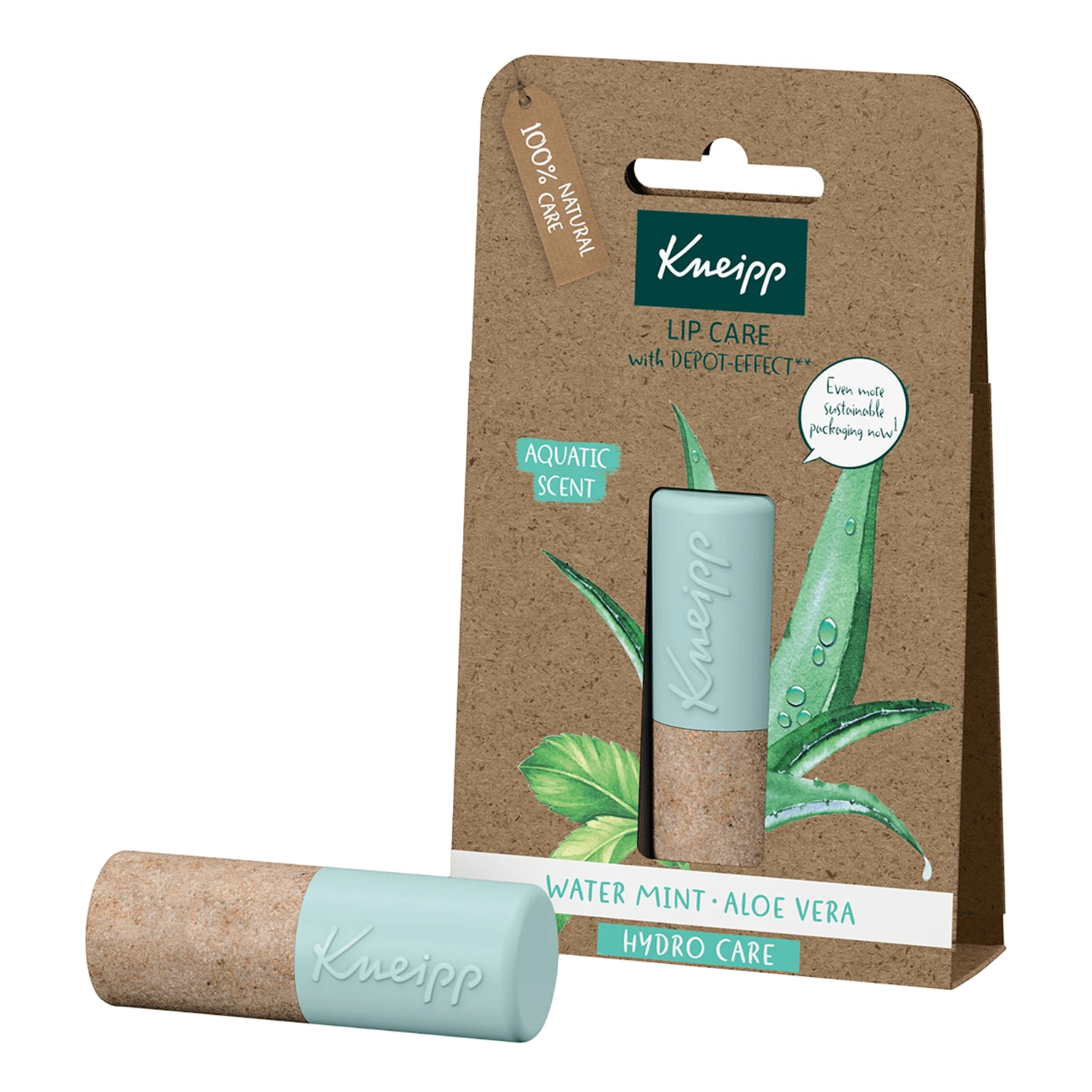 Kneipp Hydro Care, balsam de buze, aloe vera și mentă, 4.7 g