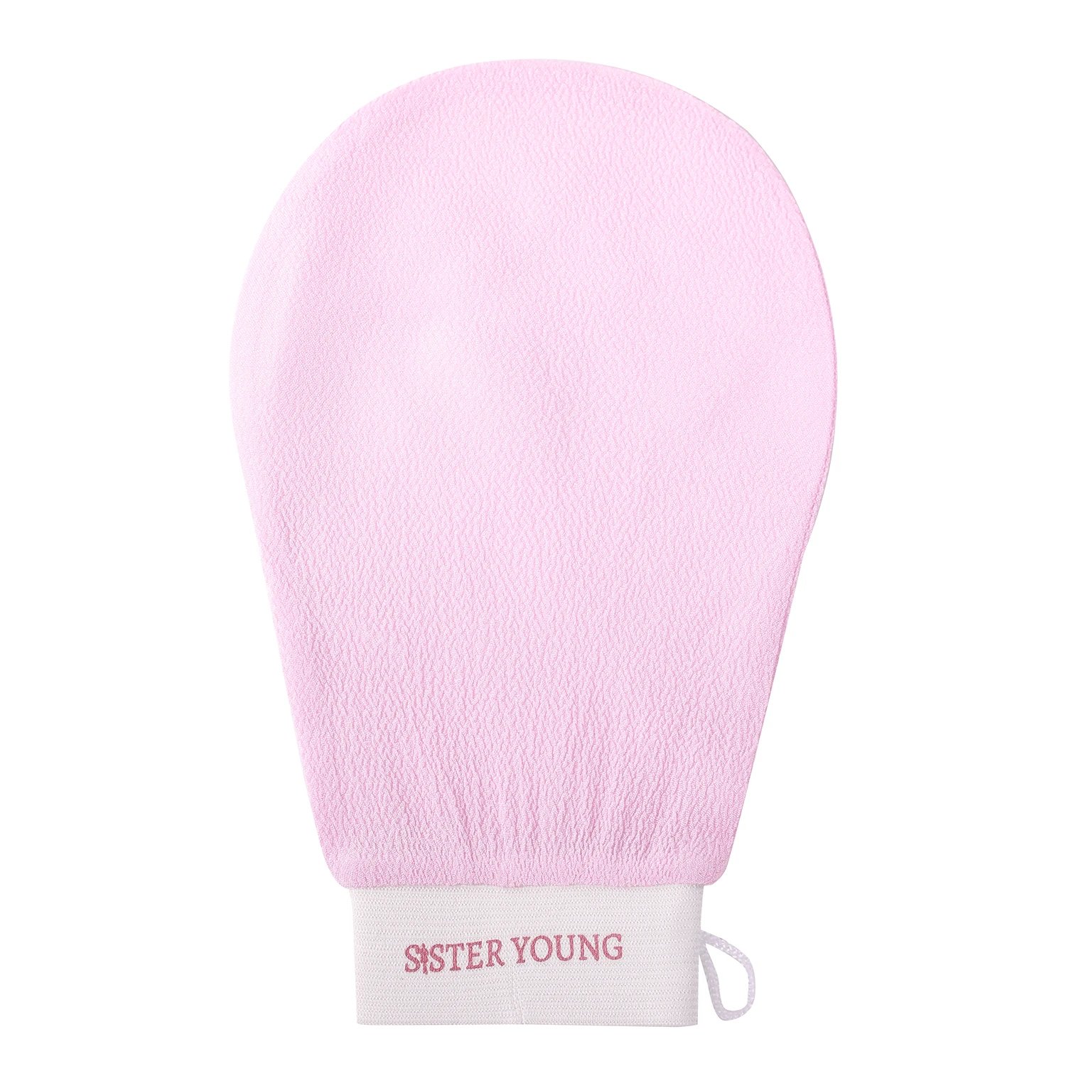Sister Young, mănușă pentru exfoliere corporală, Nova Pink, 1 buc