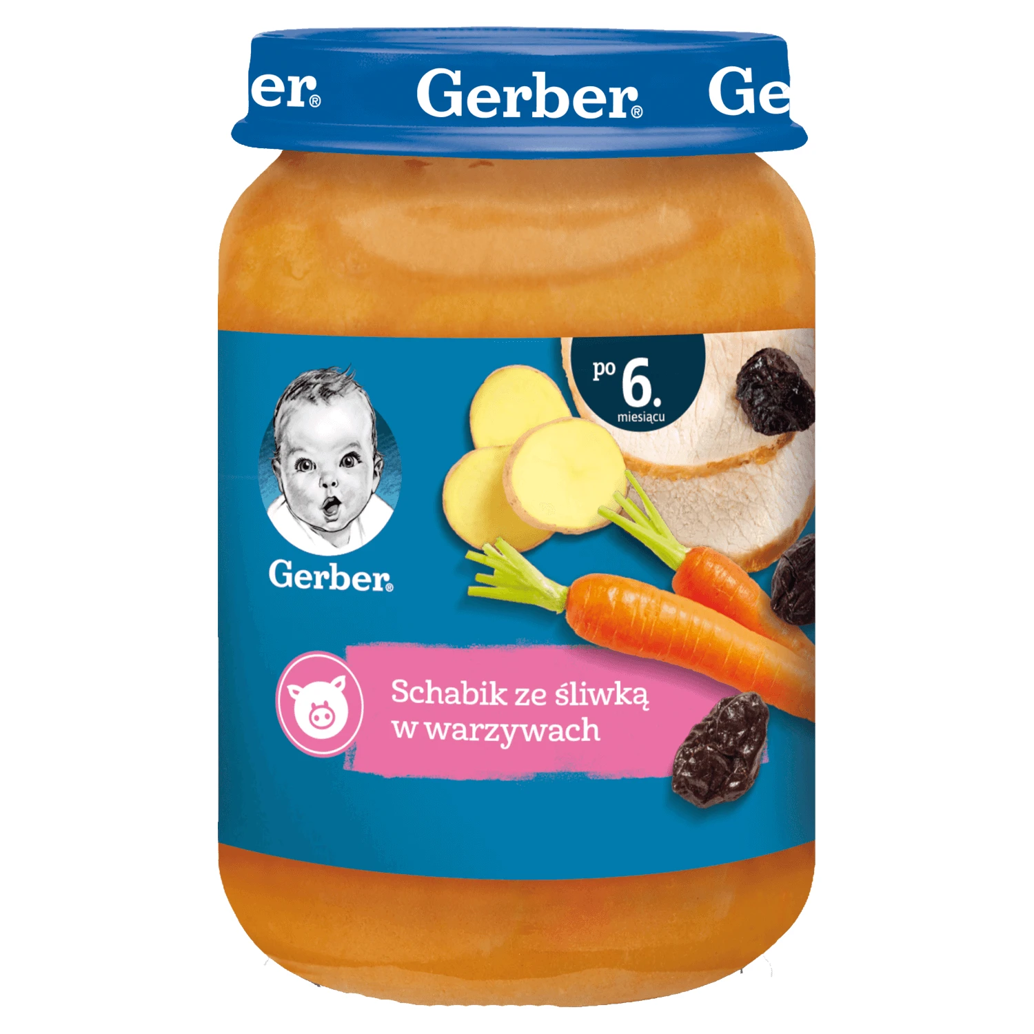 Gerber Lunch, pulpă de porc cu prune în legume, după 6 luni, 190 g