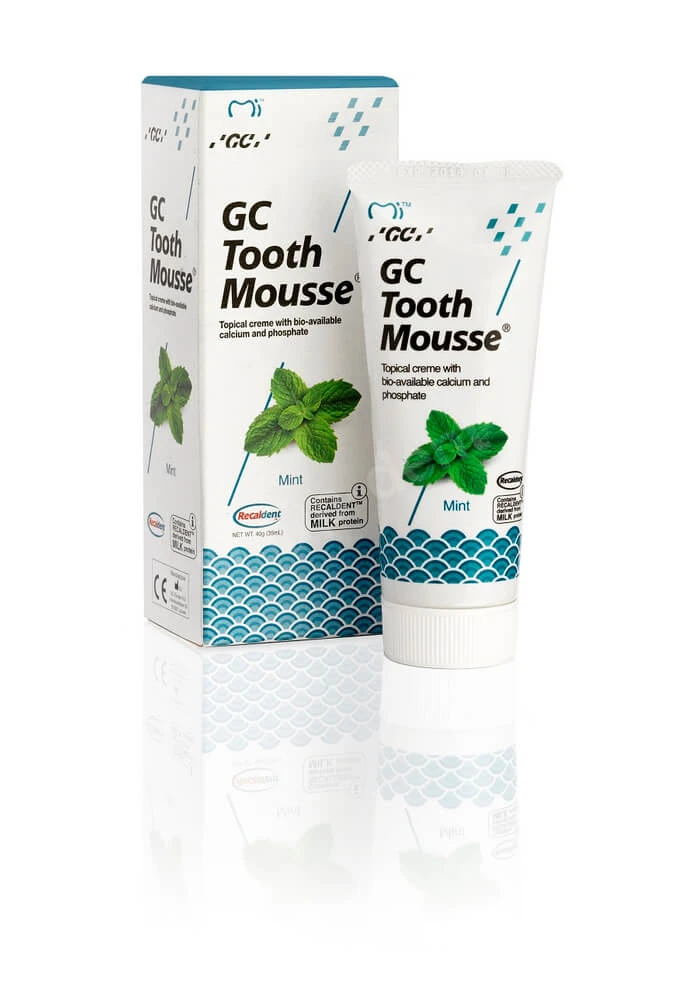 GC Tooth Mousse, pastă de dinți pentru uz topic, aromă de mentă, fără fluor, 35 ml