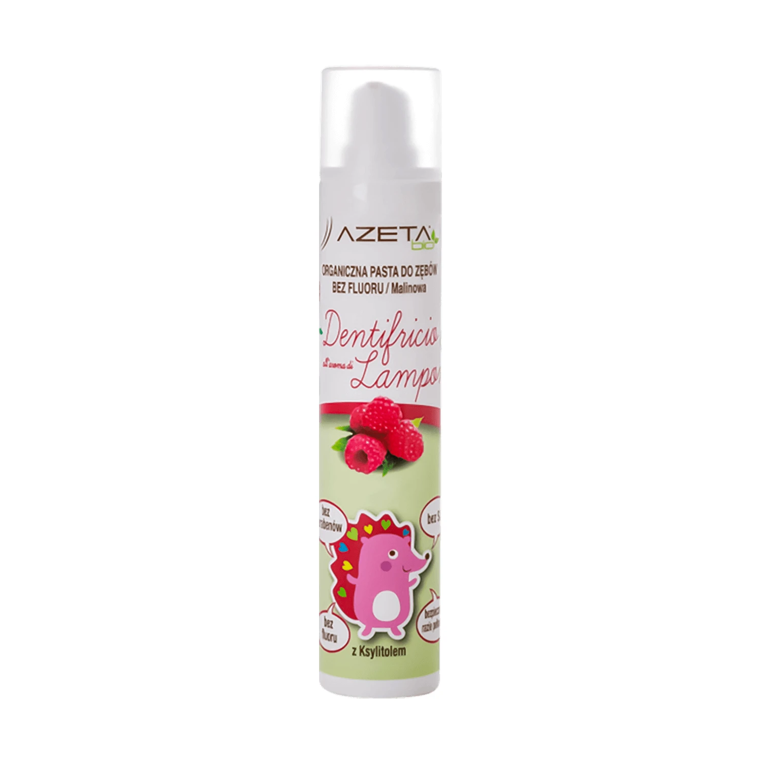 Azeta Bio, pastă de dinți organică pentru copii, 0-24 luni, zmeură, fără fluor, 50 ml