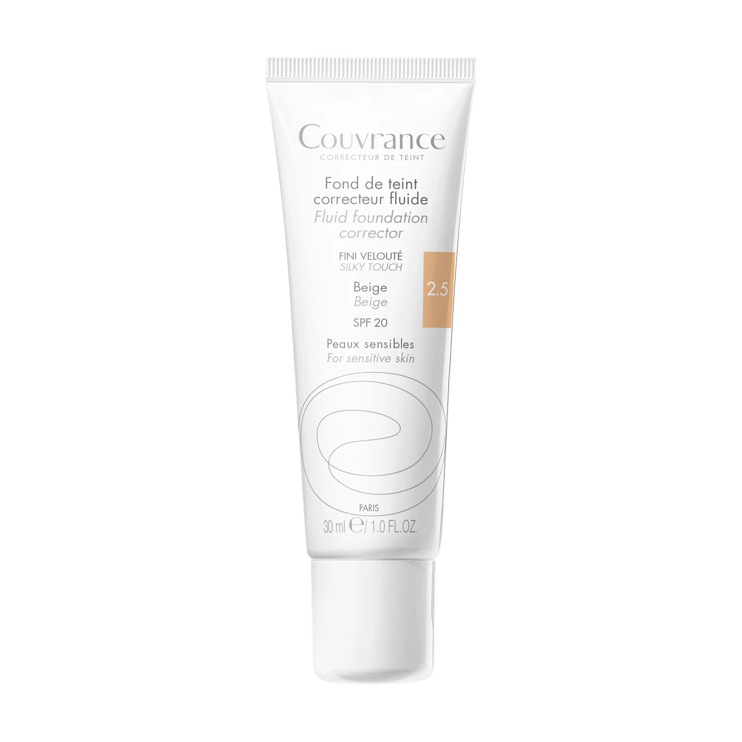 Avene Couvrance, fluid corector, nr. 2.5, bej natural, SPF 20, 30 ml