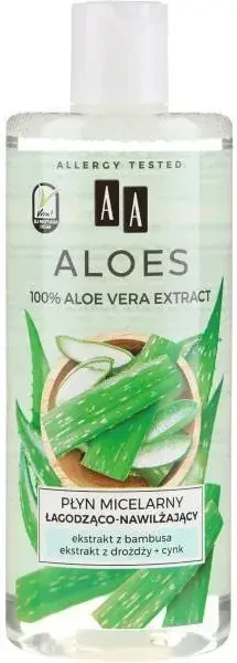 AA Aloe Vera, loțiune micelară, calmantă și hidratantă, 400 ml