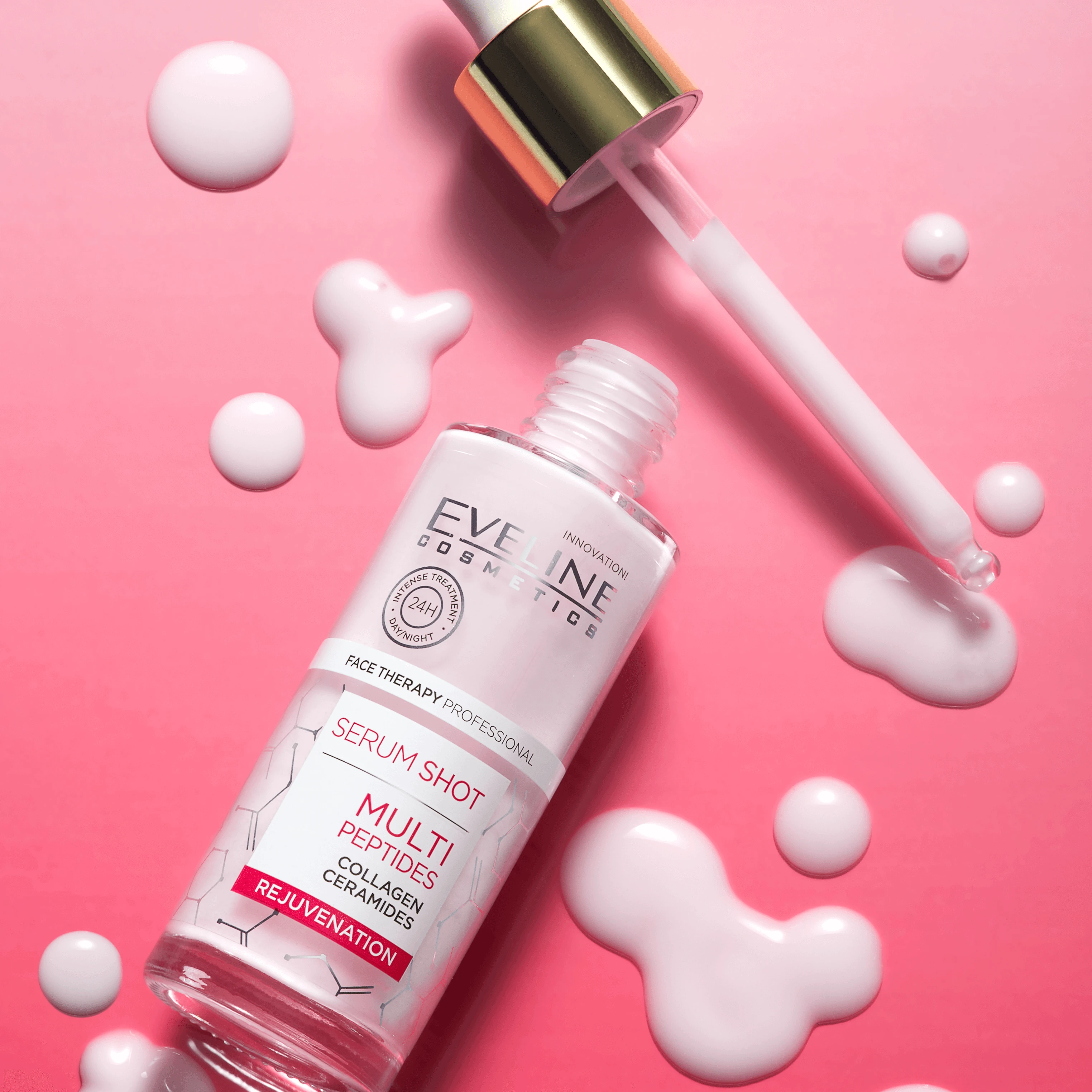 Eveline Cosmetics Serum Shot, tratament de întinerire, multipeptide, 30 ml