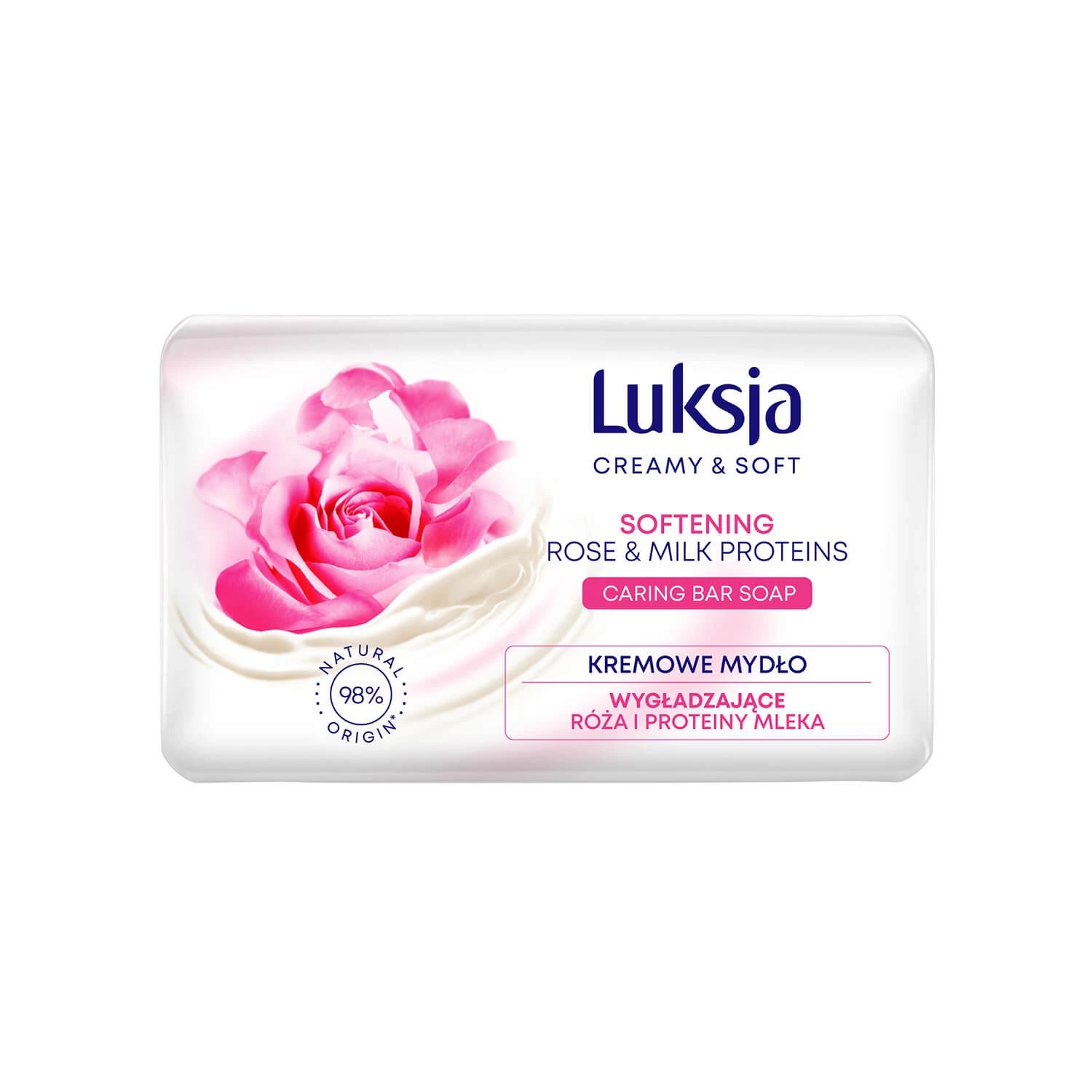 Luxja Creamy & Soft, săpun cremos, netezitor, trandafir și proteine din lapte, 90 g