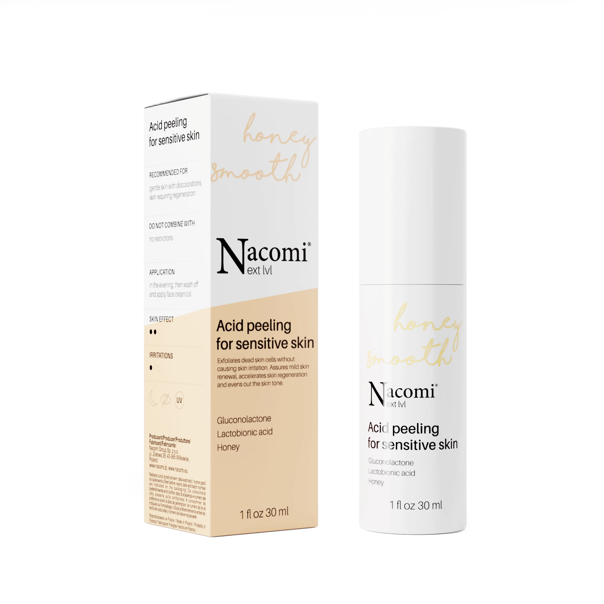 Nacomi Next Level, peeling acid pentru piele sensibilă, 30 ml