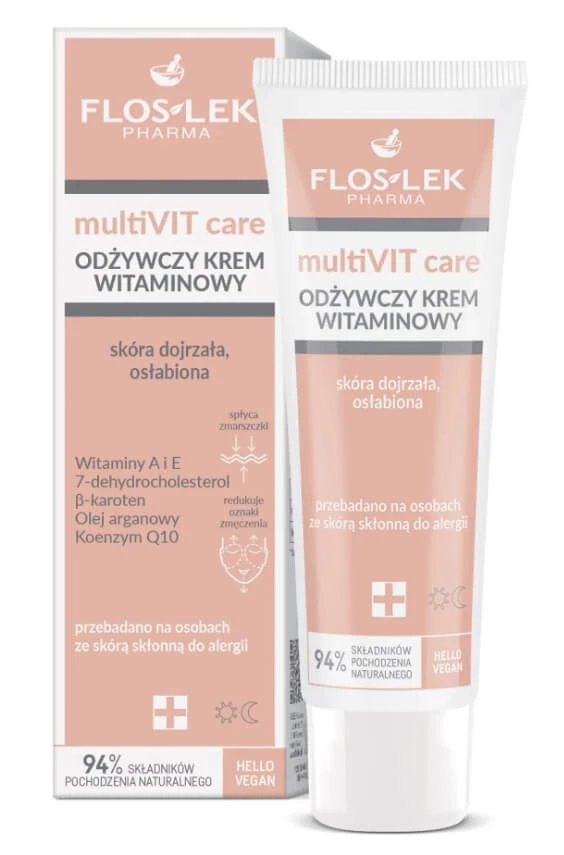 Floslek Pharma Multivit Care, Revitalizarea pielii mature, slăbite, cremă de vitamine, 50 ml