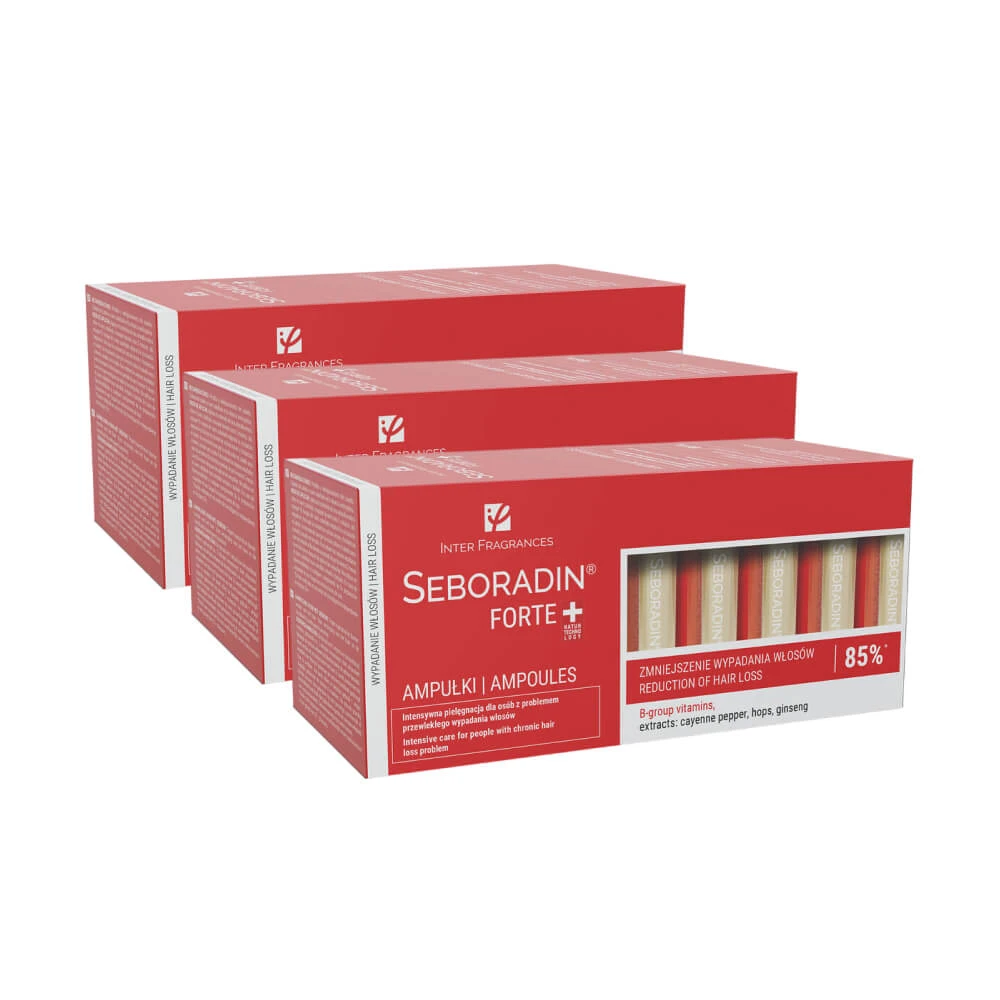 Seboradin Forte 42 fiole, Pachet tratament pentru căderea părului, 3x14 fiole