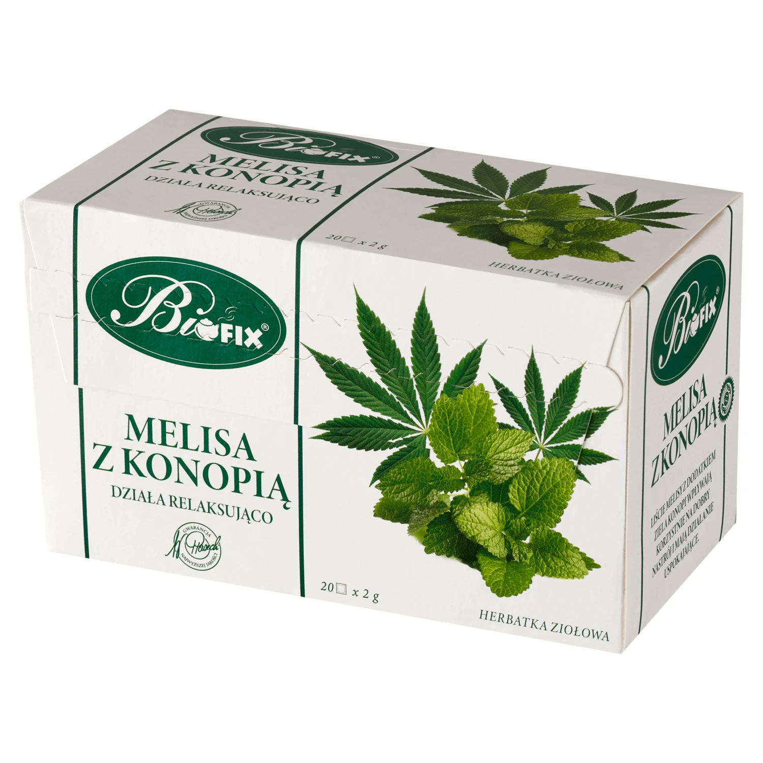 Bi Fix Melissa cu cânepă, ceai de plante, 2 g x 20 pliculețe