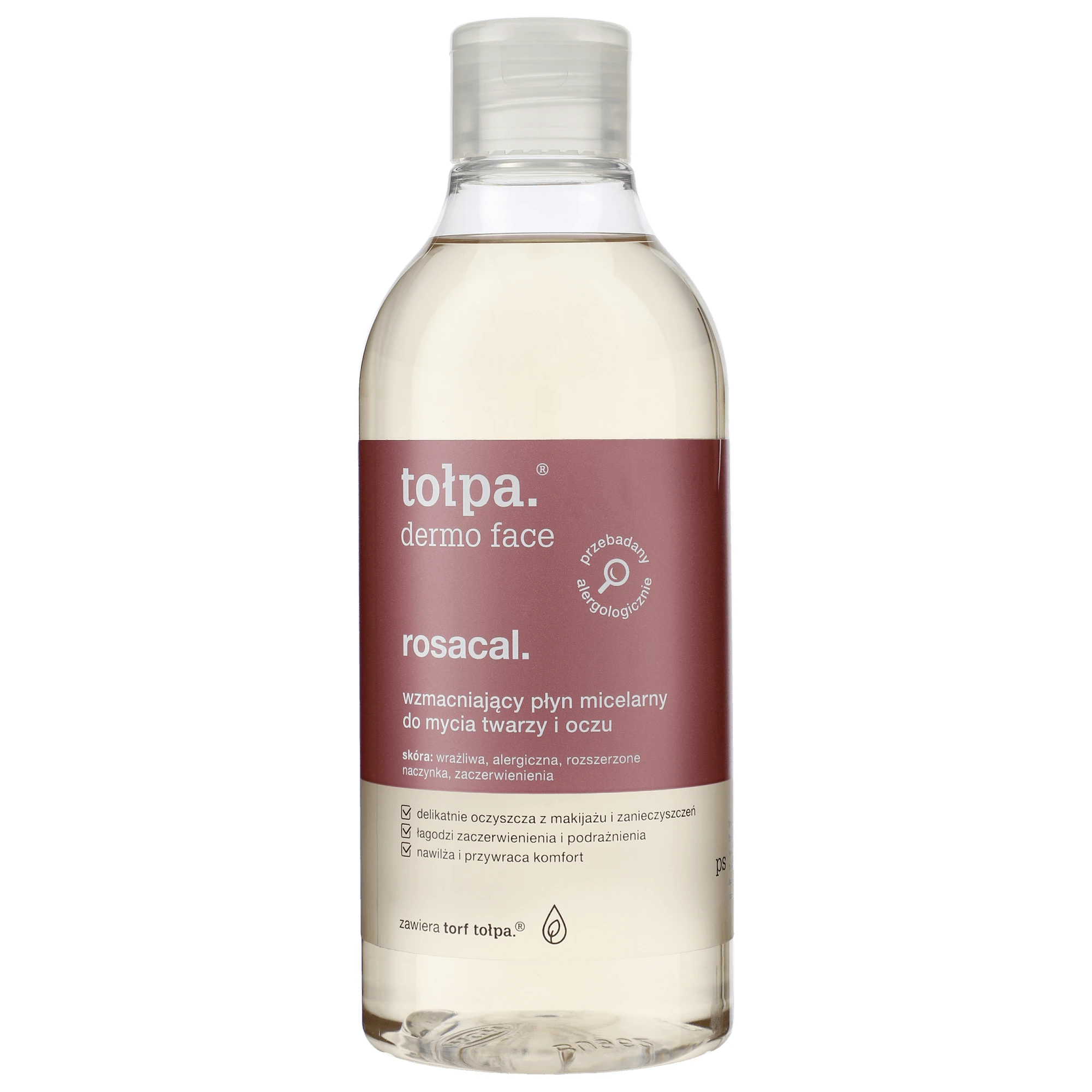 Tolpa Dermo Face Rosacal, Detergent micelar delicat pentru față și ochi, 400 ml