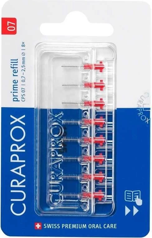 CURAPROX CPS 07 prime refill roșu 1×8 buc, perii interdentare fără suport