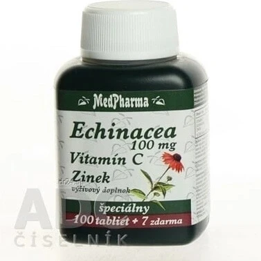 MedPharma ECHINACEA 100MG, VITAMINA C, ZINC 1×37 tbl, supliment alimentar