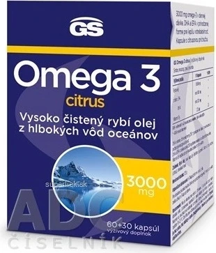 GS Omega 3 citrice, 60+30 capsule 1×90 cps, supliment alimentar