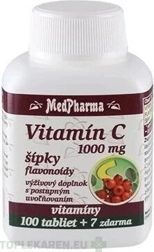 MedPharma VITAMINA C 1000 mg cu șolduri de trandafir 1×37 tbl, eliberare treptată