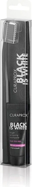 CURAPROX Black is White Light-Pack 1×1 set, pastă de dinți 8 ml + periuță de dinți CS 5460 1 buc