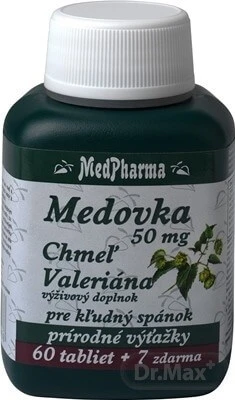MedPharma MEDOVKA 50MG + Miere + VALERIAN 1×67 tbl, MEDOVKA + Miere + VALERIAN