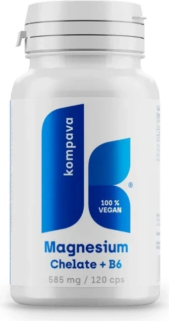 kompava Chelat de magneziu + B6 1x120 cps, supliment alimentar