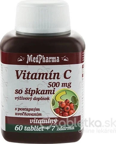 MedPharma VITAMINA C 500MG cu săgeți 1×37 tbl, eliberare treptată