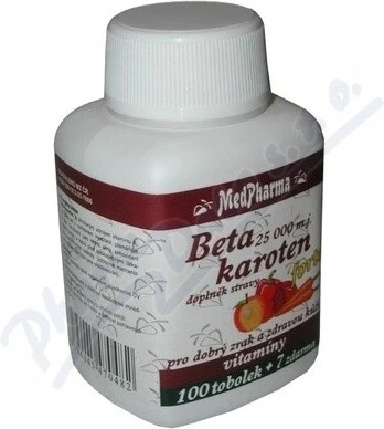 MedPharma BETAKAROTEN 25.000 m.j.+Pantenol+PABA 1×107 cps, supliment alimentar