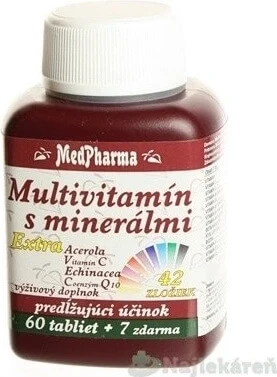 MedPharma MULTIVITAMIN WITH MINERALS EXTRA 42 INGREDIENTS 1×67 tbl, supliment alimentar