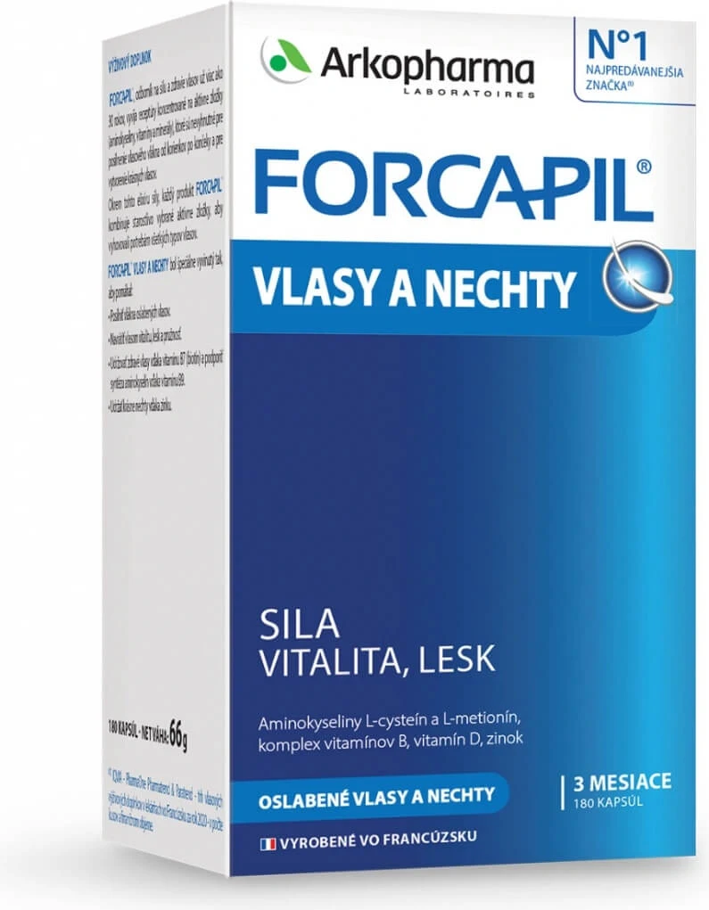 Forcapil pǎr și unghii, 180 capsule, Arkopharma
