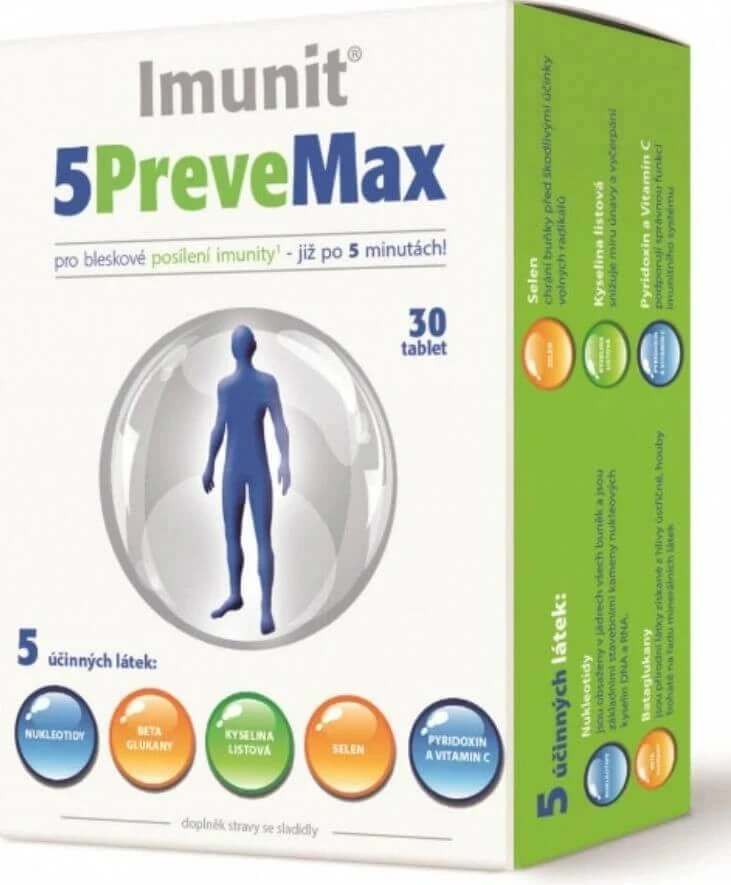 Imunit 5PreveMax 1×30 tbl, (cu nucleotide și betaglucan)