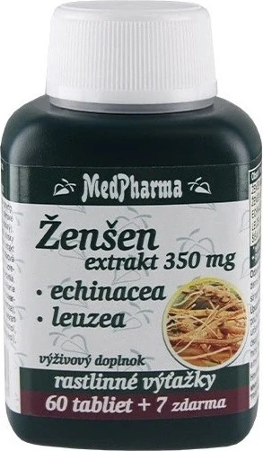 MedPharma Ginseng 350 mg + Echinacea + Leuzea 1x67 tbl, supliment alimentar