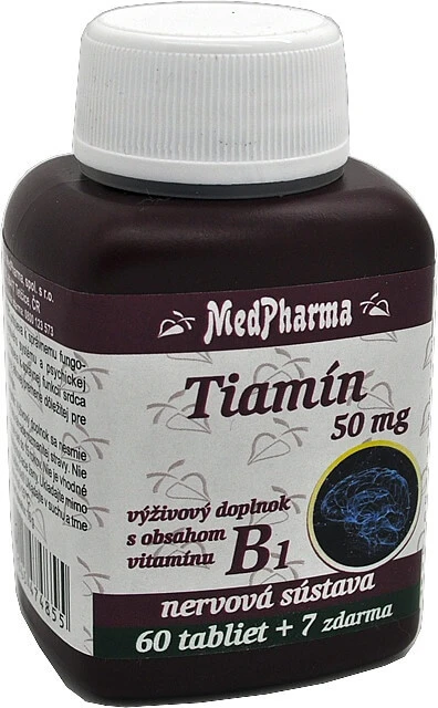 MedPharma TIAMINE 50 mg (vitamina B1) 1×67 tbl, 60+7 gratuit